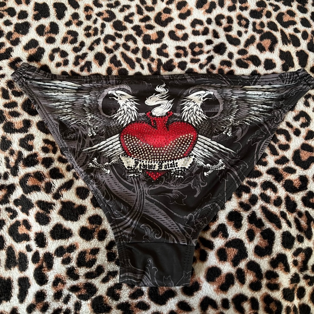 sinful by affliction bedazzled bikini bottom